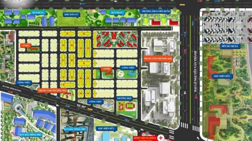 Bán đất  góc TT Thanh Pho Đồng Xoài dự án KDC Nam Long tp Đồng Xoài 