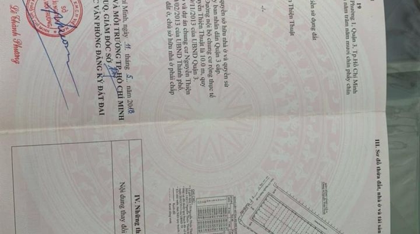 Bán CC MT Nguyễn Thiện Thuật quận 3 3,5x 11 gia1 3,4ty
